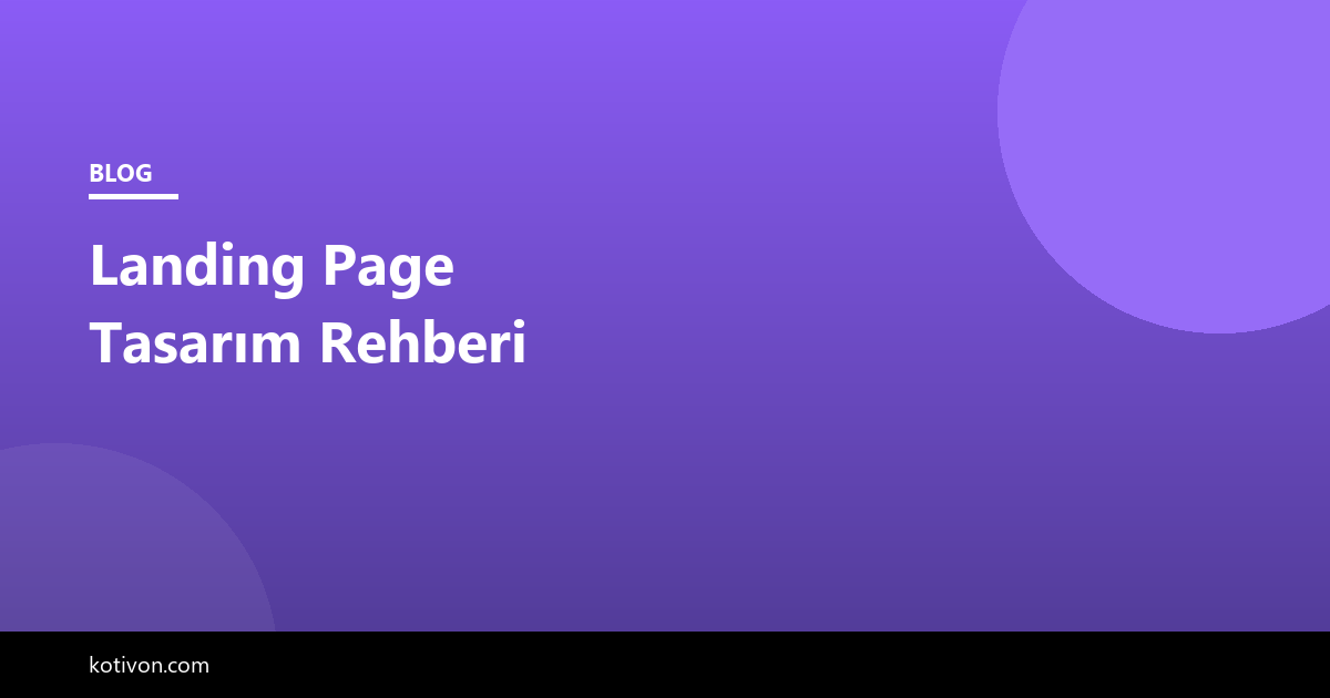 Landing Page Tasarımı görseli