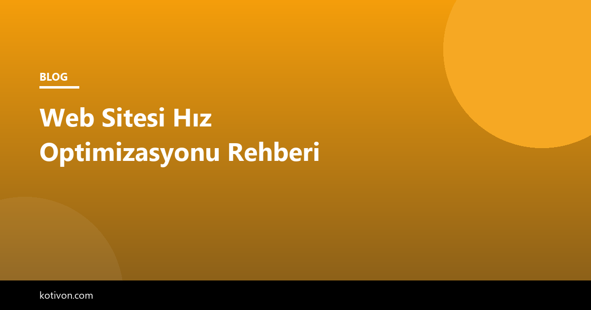 Web Sitesi Hız Optimizasyonu görseli